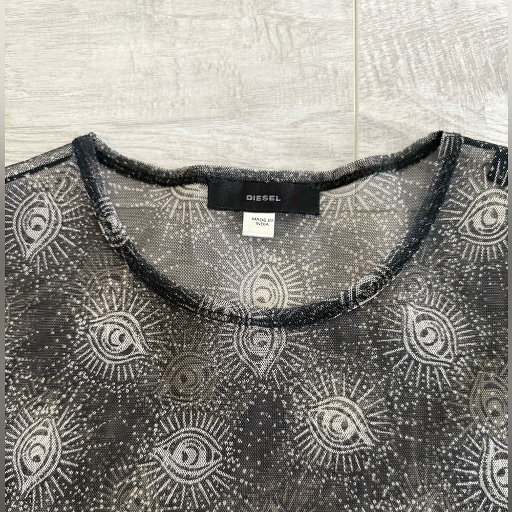 DIESEL BLACK SHEER TEE 👁️